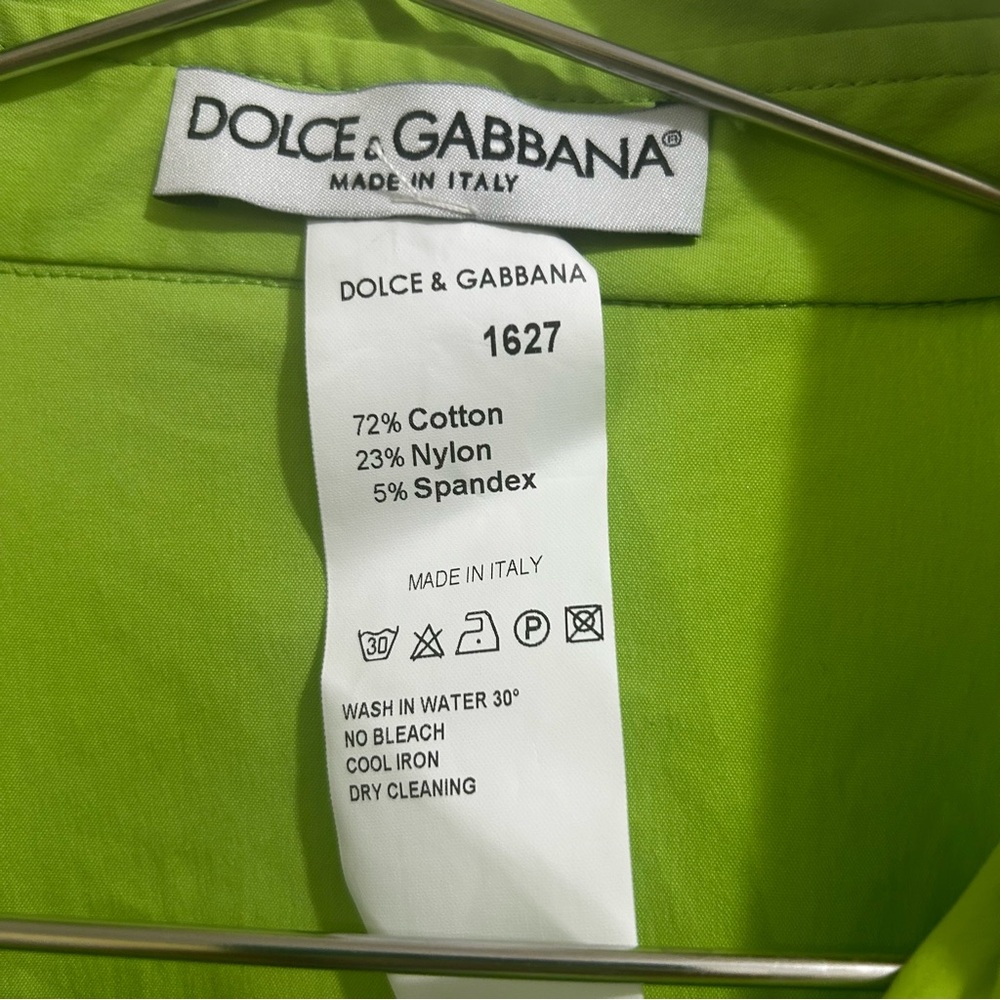 Dolce & Gabbana Lime Green Tunic Top or Swimsuit Coverup Vintage Size 10 - Picture 4 of 8